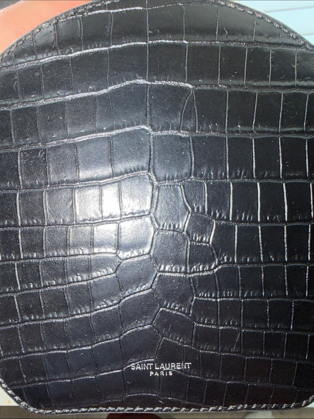 Yves Saint Laurent Black Croc-Embossed Mini Top-Handle Bag - Picture 5 of 6